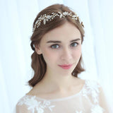 V137. Gold Bridal Pearl Rhinestone Hair Vine,  boho hairpiece for wedding