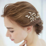 C170. gold swarovski crystal hairpiece, bridal hair comb for wedding