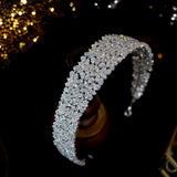 luxury-zircon-bridal-headband rhinestone headband luxury headband, royal hairpiece for wedding, royal wedding, silver