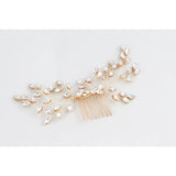 Gold Crystal Rhinestone Leaf Hair Comb, Bridal Headpiece, Leaf hair comb, Bridal Headpiece for Wedding