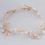 rose gold bridal hair vine and pins for bride, bride bridesmaid wedding hairpiece,