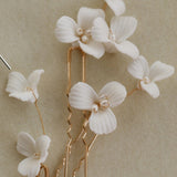 P211. wedding clay flower hair pins