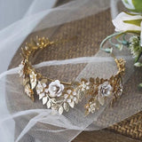 bridal crown bridal tiara headpiece, gold brass bridal wedding tiara crown, vintage inspired bridal headpiece, bridal tiara, princess crown