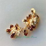 V141. gold white clay flowers hair comb hair pins for wedding brides bridesmaids