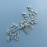 Silver Crystal Rhinestone Leaf Hair Comb, Bridal Headpiece, Leaf hair comb, Bridal Headpiece for Wedding