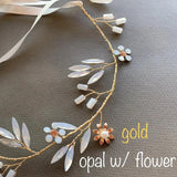 boho opal moonstone bridal hair vine for wedding, wedding bridal hair wreath, Wedding bridal Headpiece