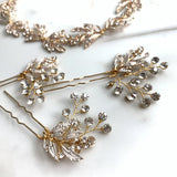 Blush pink rose gold wedding hair vine hair accessories Bridal hair accessories Blush pink hair pieces-Rose gold bridal head pieces