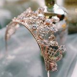 rose gold Tiara Bridal Tiara Cubic Zirconia Tiara, Swarovski Crystal Bridal Tiara, Wedding Crown, Rhinestone Tiara, Wedding Tiara, Crown