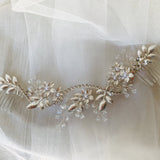 silver bridal hairpiece hair comb for wedding, silver hair vine with comb, boho back side comb, Bridal Headpiece for Wedding