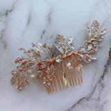 Blush pink rose gold bridal comb hair accessories Bridal hair accessories Blush pink hair pieces