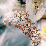 Elegant Zirconia Crystal Tiara for Wedding - Zirconia & Crystal Beads Crown for Weddings & Special Occasions (Silver/Rose Gold)