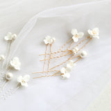 flower pearl hair pins for bride gold pearl hair pins for bridesmaid wedding hair pins pearls and clay flowers silver pearl hair pins
