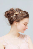 boho gold bridal hair accessory hair comb, flora hair comb, boho side comb, Bridal Headpiece for Wedding