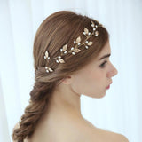 Boho Gold Leaf Bridal Hair Vine, Leaf Bridesmaid Hairpins, Hair pins, Wedding Pearl Decoration, Wedding bridal Headpiece