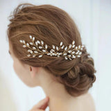 Gold Crystal Rhinestone Leaf Hair Comb, Bridal Headpiece, Leaf hair comb, Bridal Headpiece for Wedding