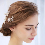 C105 silver white CLAY FLOWER bridal hair comb for wedding, Hair Vine