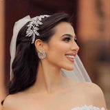swarovski rhinestone Wedding Headband, Crystal Bridal Headband, Crystal Headband, Leaf Wedding Headband, Royal Wedding Headband, Bridal Headband gold silver rose gold