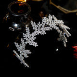 silver swarovski rhinestone Wedding Headband, Crystal Bridal Headband, Crystal Headband, Leaf Wedding Headband, Royal Wedding Headband, Bridal Headband