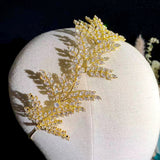 gold swarovski rhinestone Wedding Headband, Crystal Bridal Headband, Crystal Headband, Leaf Wedding Headband, Royal Wedding Headband, Bridal Headband gold