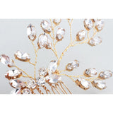 C170. gold swarovski crystal hairpiece, bridal hair comb for wedding