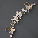 Wedding clay floral headpiece white clay flower Hair Comb hair vine Flower Hairpiece Wedding Headpiece Clay Flower Hair Piece Bridal Hair Accessories