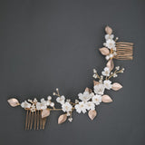 Wedding clay floral headpiece white clay flower Hair Comb hair vine Flower Hairpiece Wedding Headpiece Clay Flower Hair Piece Bridal Hair Accessories