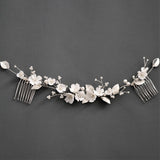 Wedding clay floral headpiece white clay flower Hair Comb hair vine Flower Hairpiece Wedding Headpiece Clay Flower Hair Piece Bridal Hair Accessories
