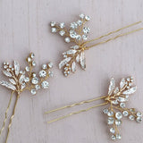Blush pink rose gold bridal hairpins hair accessories bridesmaid hairpins Bridal hair accessories Blush pink hair pieces-Rose gold bridal hairpins