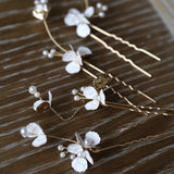 white little flower bridal hairpiece hair vine hair pins, vintage roman headpiece hair vine, boho florets hair vine, bride bridesmaid wedding hair pins