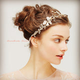 V186. wedding bridal Hair Vine, freshwater pearl and rhinestone hairpiece hair wreath