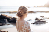 boho gold bridal hair accessory hair comb, flora hair comb, boho side comb, Bridal Headpiece for Wedding