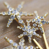 Crystal rhinestone Star celestial Hair Pins hair clips, boho bridal hair pins, gold and silver Crystal star hair accessories