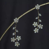 Bridal Swarovski crystal earrings, Long earrings, Crystal linear earrings, Swarovski earrings, Wedding earrings, Rhinestone leaf earrings