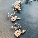 boho clay floras bridal hairpiece for weddings, daisy flower hairpiece headband, white floras hair vine
