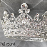 luxury rhinestone crown, bridal wedding tiara crown, bridal headpiece, bridal tiara, princess crown, half round tiara crown, full round tiara crown