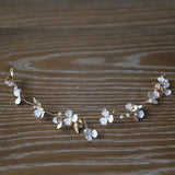 white little flower bridal hairpiece hair vine hair pins, vintage roman headpiece hair vine, boho florets hair vine, bride bridesmaid wedding hair pins