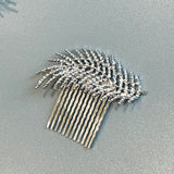 silver feather hair comb hairpiece Wedding hair comb Bridal hair clip feather 1920's 30's hairpiece vintage hairpiece