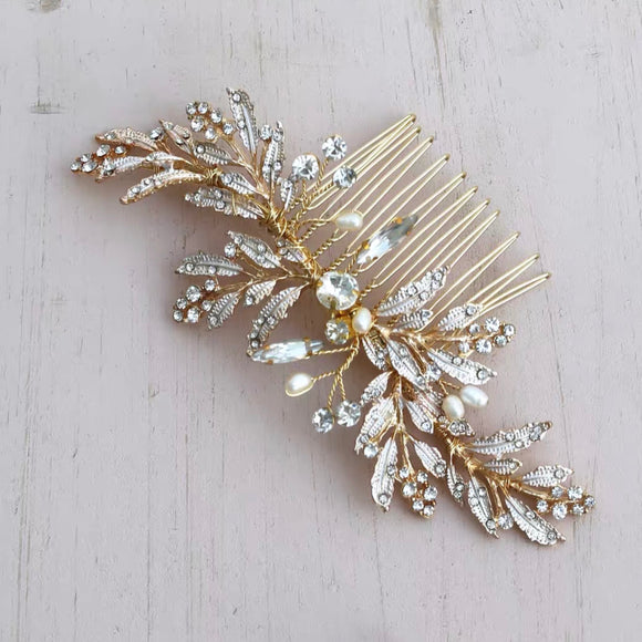 Blush pink rose gold bridal comb hair accessories Bridal hair accessories Blush pink hair pieces