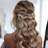 V194. white little flower bridal hairpiece hair vine hair pins