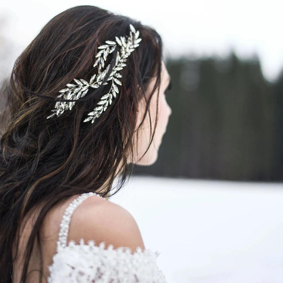 silver crystal wedding bridal hairpiece , hair comb for wedding, cheap crystal hair vine