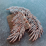 rose gold silver feather hair comb hairpiece Wedding hair comb Bridal hair clip feather 1920's 30's hairpiece vintage hairpiece