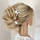 boho bridal hair comb clay flower with blush leaves light silver hair comb hair pins for bridesmaids