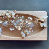 wedding bridal golden leaf Hair vine, Bridal boho Hair accessories Wedding Hair band opal gold Bridal Headpiece