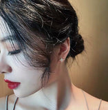 asymmetrical Gold Rhinestone Star Earrings Drop Dangle Earrings, hoop earrings, Bridal Best Friend Girlfriend Gift.