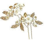 white petite floral and cluster bead comb, hair piece for wedding bride or bridesmaids