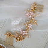 gold rose gold bridal hairpiece hair comb for wedding, silver hair vine with comb, boho back side comb, Bridal Headpiece for Wedding