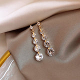 gold drop earrings rhinestone drop earrings crystal earrings best gift for bridesmaids 