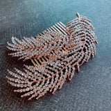 Big silver feather hair comb  hairpiece Wedding hair comb Bridal hairbclip feather 1920's 30's hairpiece