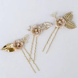 rose gold blush pink bridesmaid hairpins boho hairpiece weding bride hair accessory bridesmaid hairpiece