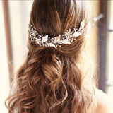 Blush pink rose gold wedding hair vine  hair accessories Bridal hair accessories Blush pink hair pieces-Rose gold bridal head pieces